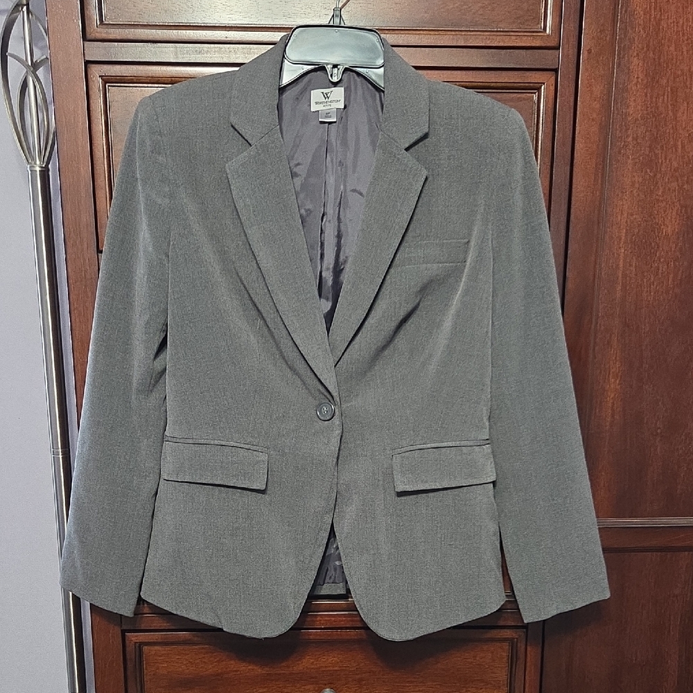 Worthington Gray Fully Linef Blazer Womens 6P